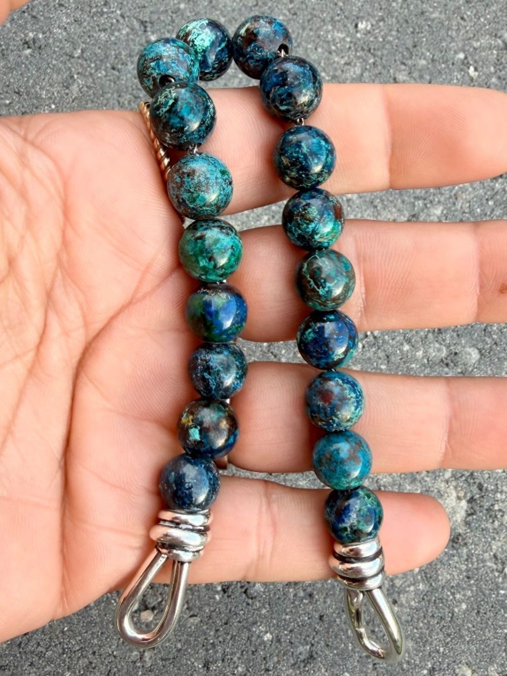 INCREDIBLY RARE Tiffany & Co. Paloma Picasso Chrysocolla Bead Bracelet, 9"